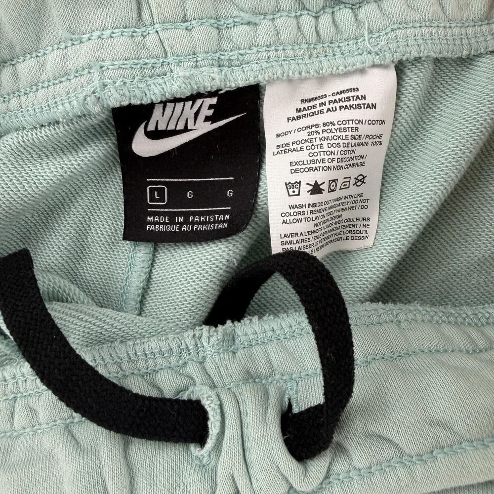 Nike Sweat‎ Shorts Mens Large Green French Terry Big Logo Athletic Gym Sweat